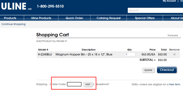 Uline shop desk discount code 2025